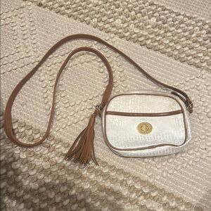 Tommy Hilfiger White and Tan Crossbody Bag